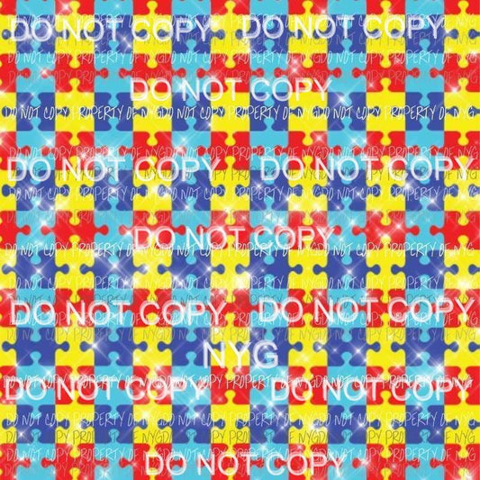 Autism Background #2 Sublimation transfers 13 x 9 inches Heat Transfer