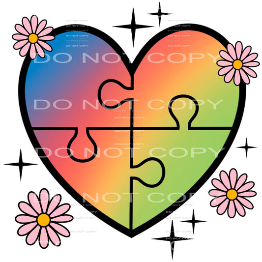 Autism Heart #4340 Sublimation transfers - Heat Transfer