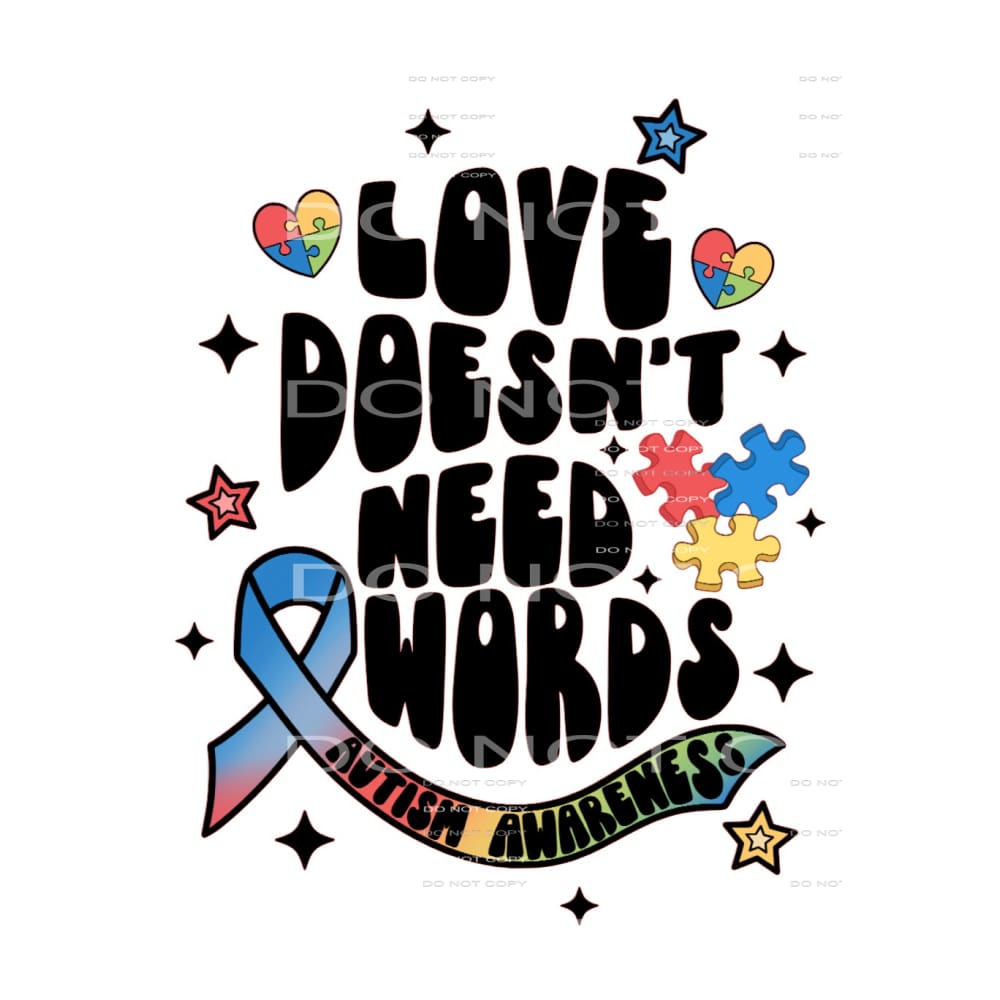 Autism Love #4299 Sublimation transfers - Heat Transfer