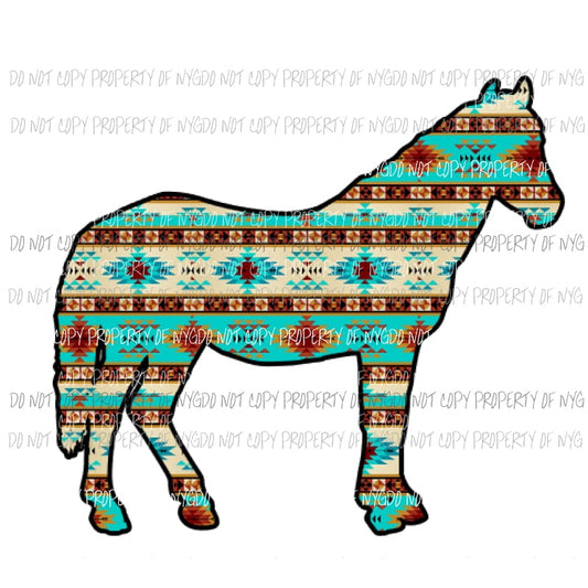 Aztec Horse Sublimation transfers Heat Transfer