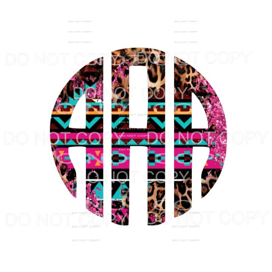 Aztec Leopard monogram letters put letters in notes please 