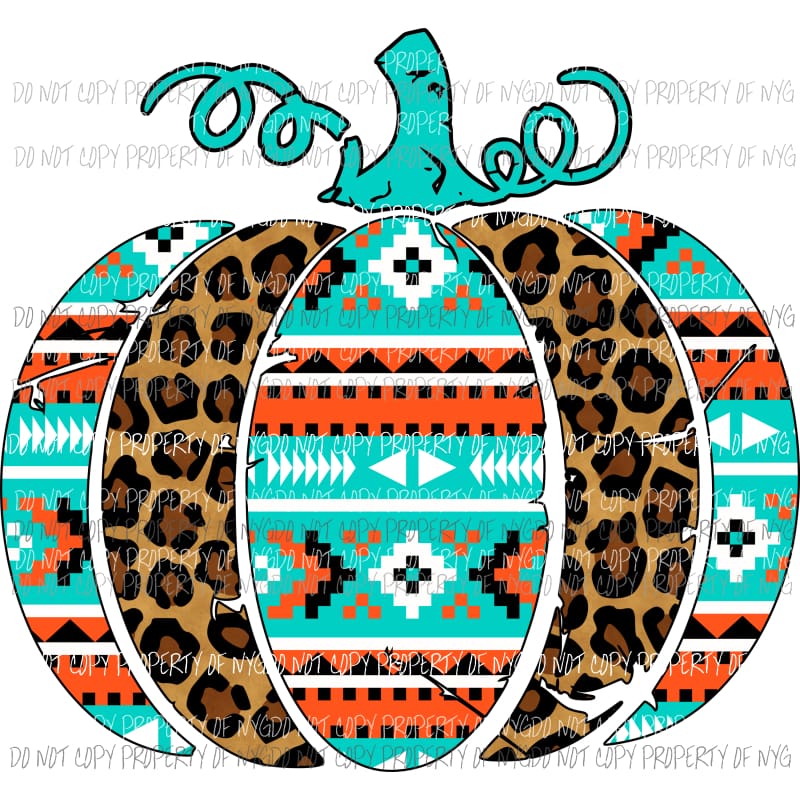 Aztec Leopard Pumpkin # 4 Sublimation transfers Heat Transfer