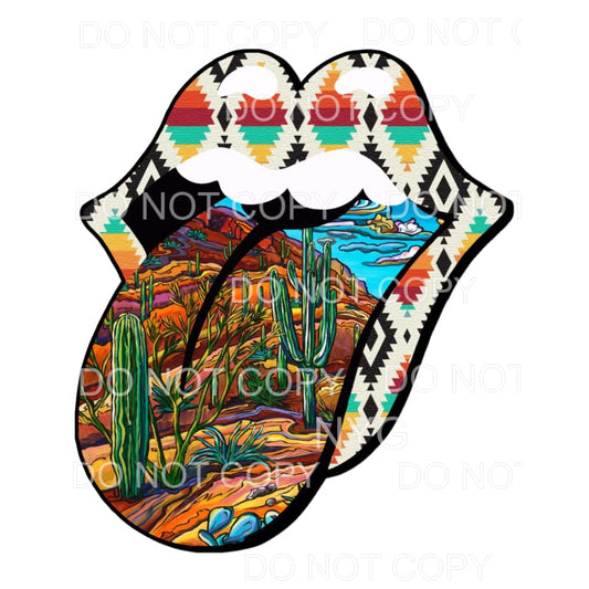 Aztec Print Lips Cactus Desert Scene Sublimation transfers -