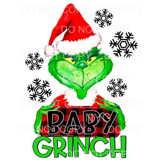 Baby Grinch Red Buffalo Plaid #1558 Sublimation transfers - 