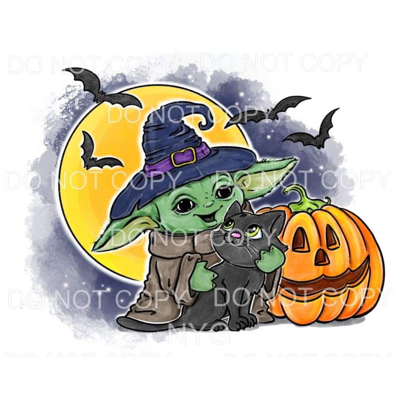 Baby Yoda Halloween Black Cat Pumpkin Bats Star Wars 