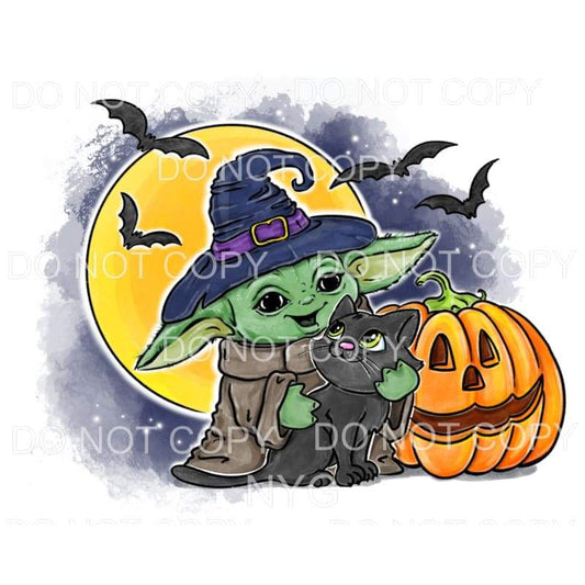 Baby Yoda Halloween Black Cat Pumpkin Bats Star Wars 