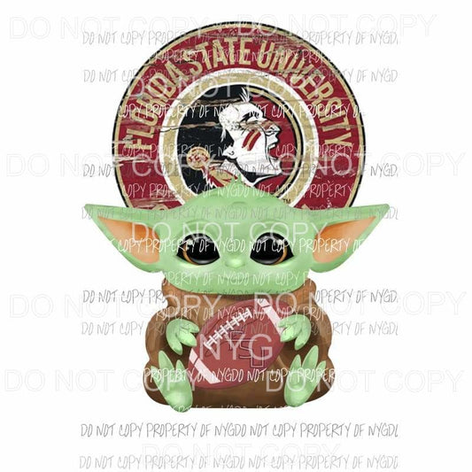 Baby Yoda Seminoles FSU football Sublimation transfers Heat Transfer