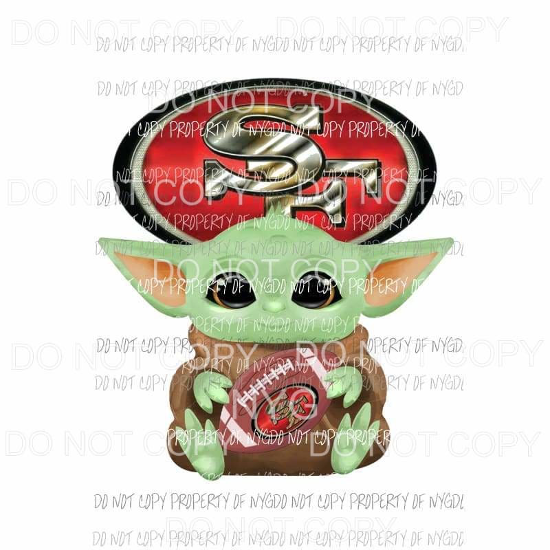 Baby Yoda SF 49ers # 3 football NFL Sublimation transfers Heat Transfer