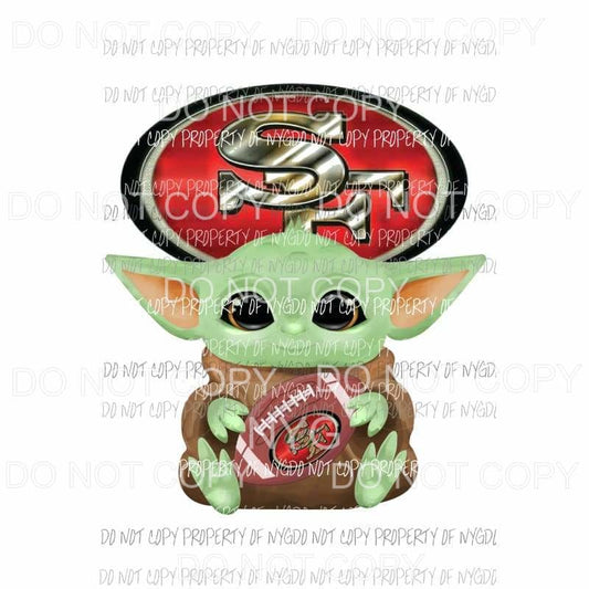 Baby Yoda SF 49ers # 3 football NFL Sublimation transfers Heat Transfer