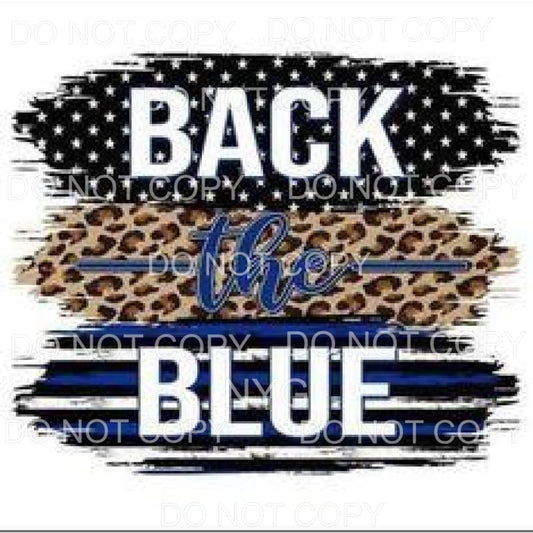 Back The Blue Police Black Stars Leopard Stripes 
