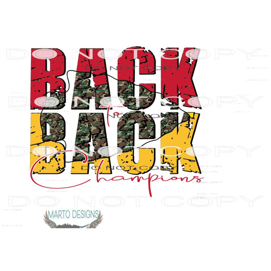 Back to Back Chiefs Superbowl 2 Sublimation transfers