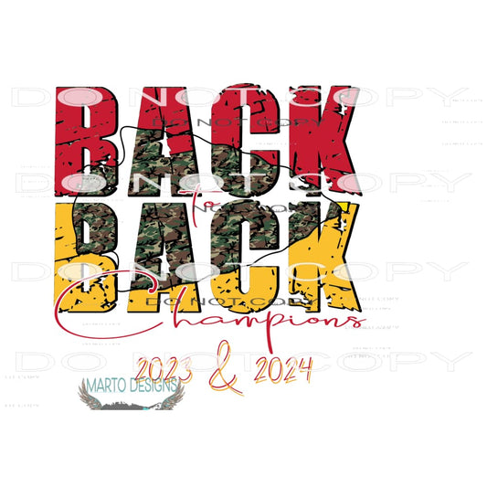 Back to Back Chiefs Superbowl 2 Sublimation transfers
