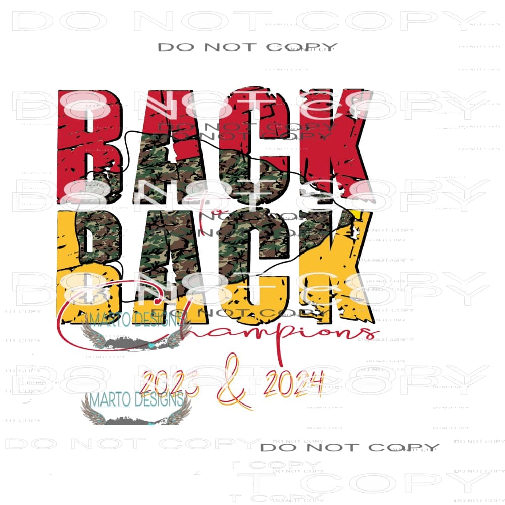 Back to Back Chiefs Superbowl 2 Sublimation transfers