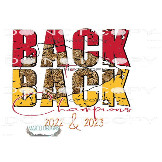 Back to Back Chiefs Superbowl 3 Sublimation transfers