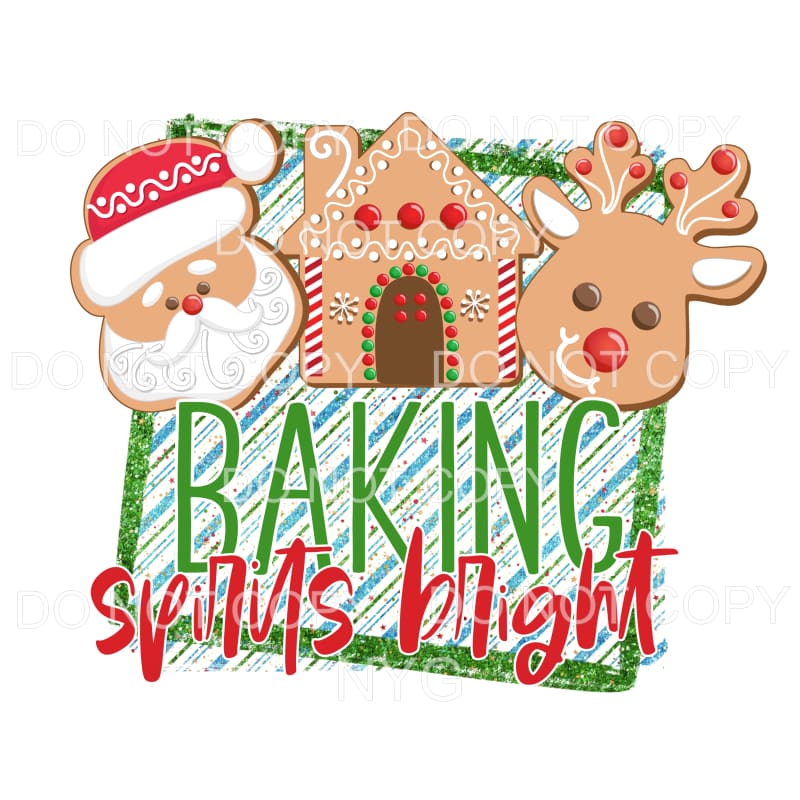 Baking Spirits Bright Cookies Sublimation transfers - Heat 