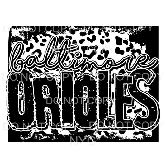 Baltimore Orioles Baseball Black Leopard Sublimation 