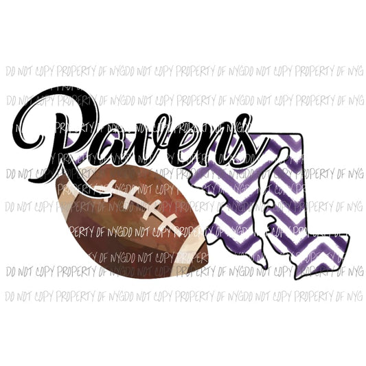 Baltimore Ravens football chevron state Sublimation transfers Heat Transfer
