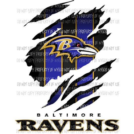 Baltimore Ravens ripped design Sublimation transfers Heat Transfer