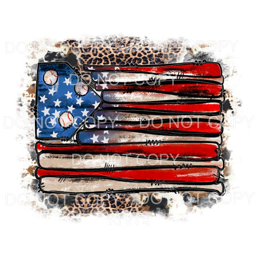Baseball and Bats Flag #52 Sublimation transfers - Heat 