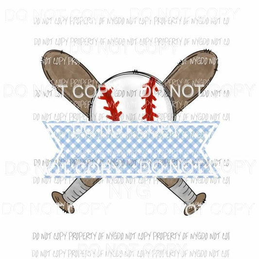 Baseball Blue Banner bats Sublimation transfers Heat Transfer