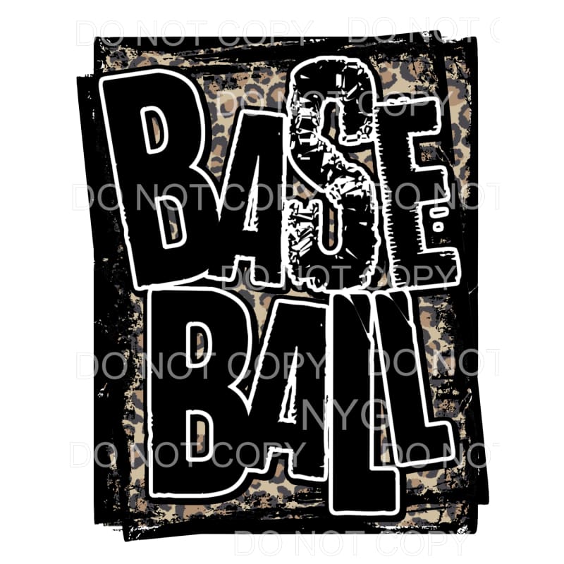 Baseball Brown Leopard Double Framed Sublimation transfers -