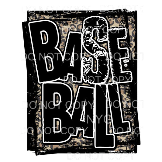 Baseball Brown Leopard Double Framed Sublimation transfers -