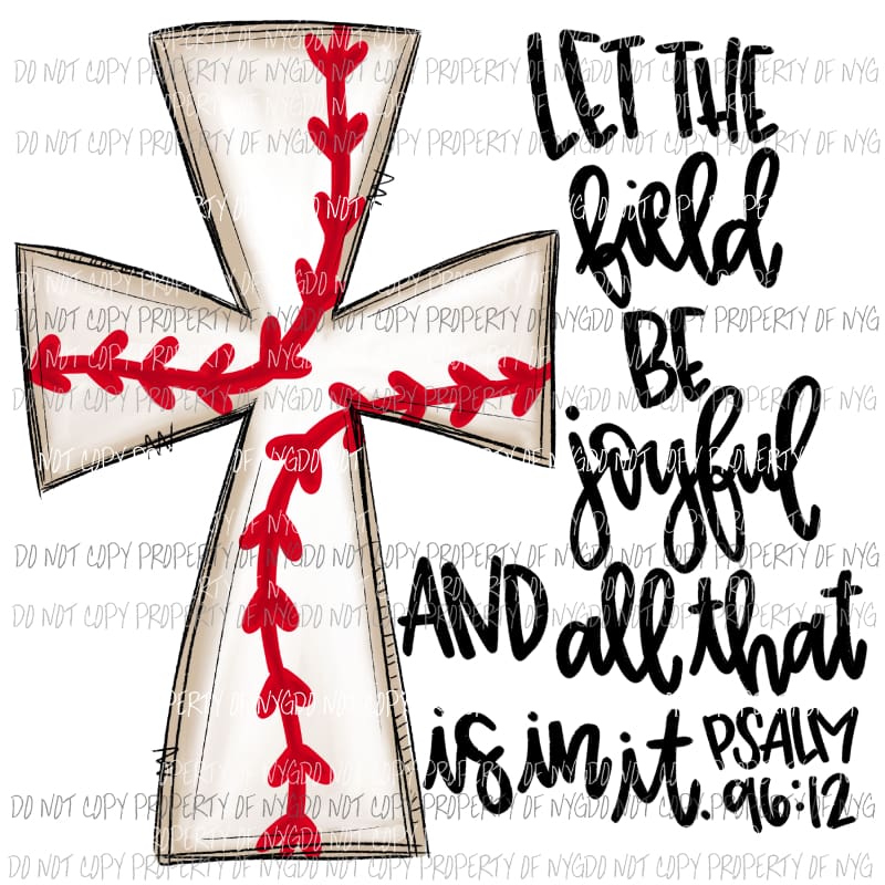 baseball cross w/ bible verse Sublimation transfers Heat Transfer