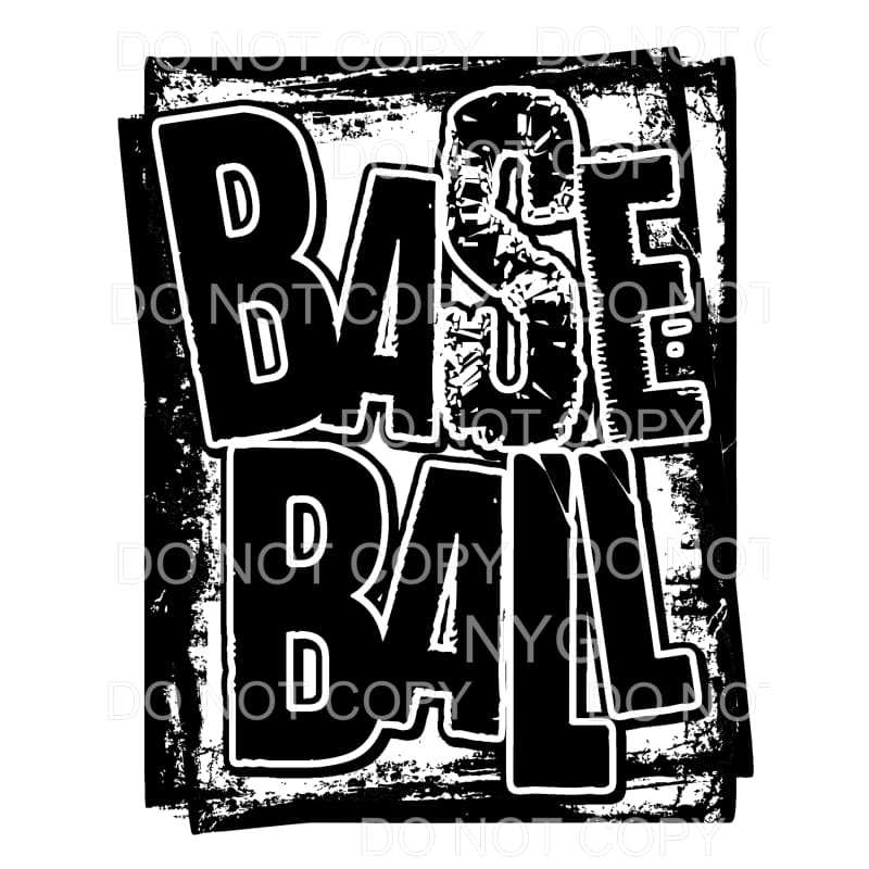 Baseball Distressed Double Framed Sublimation transfers - 