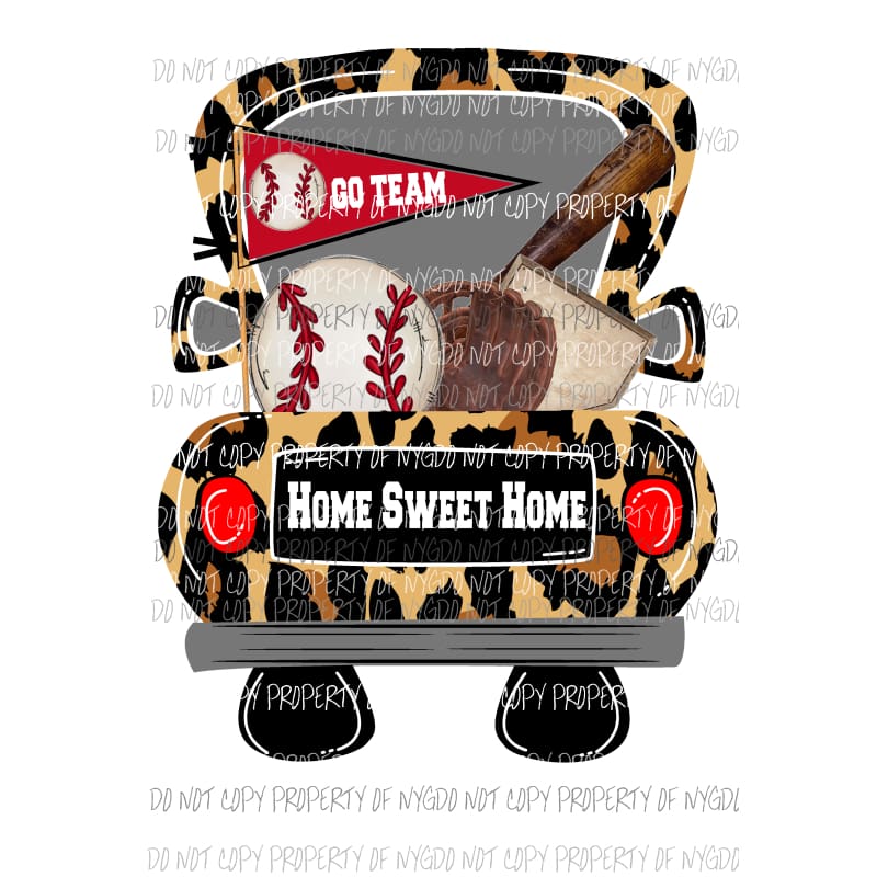 Baseball Leopard Truck Sublimation transfers Heat Transfer