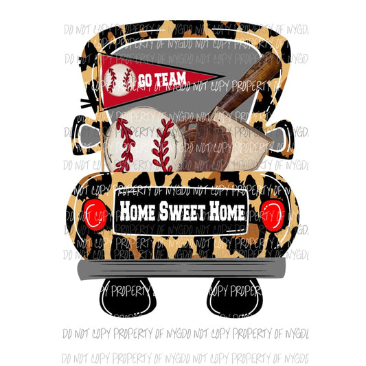 Baseball Leopard Truck Sublimation transfers Heat Transfer