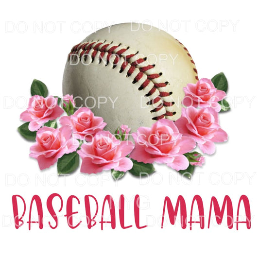 Baseball Mama Pink Flowers Sublimation transfers - Heat 