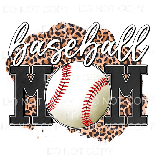 Baseball Mom Leopard Background Sublimation transfers - Heat
