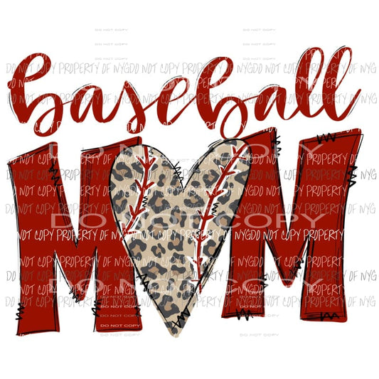 Baseball Mom Leopard Sublimation transfers Heat Transfer