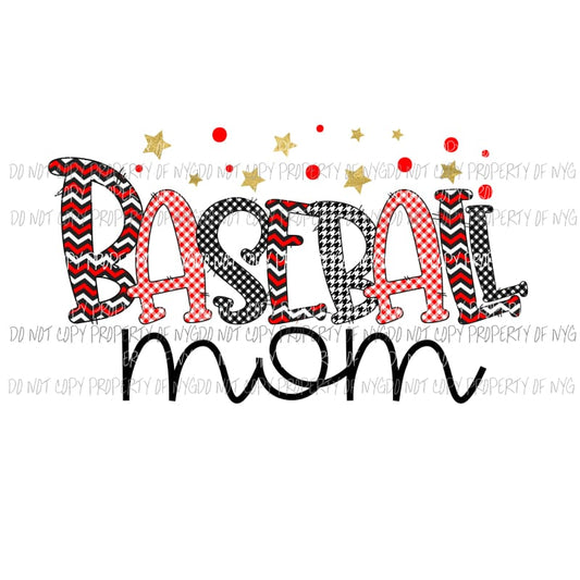 Baseball Mom Sublimation transfers Heat Transfer