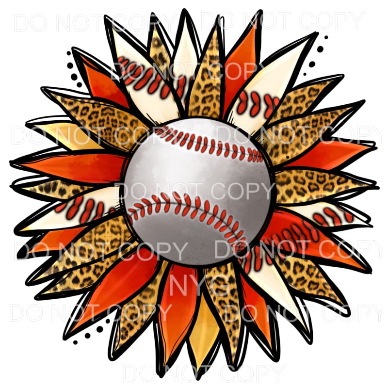 Baseball Sunflower Leopard #2085 Sublimation transfers - 