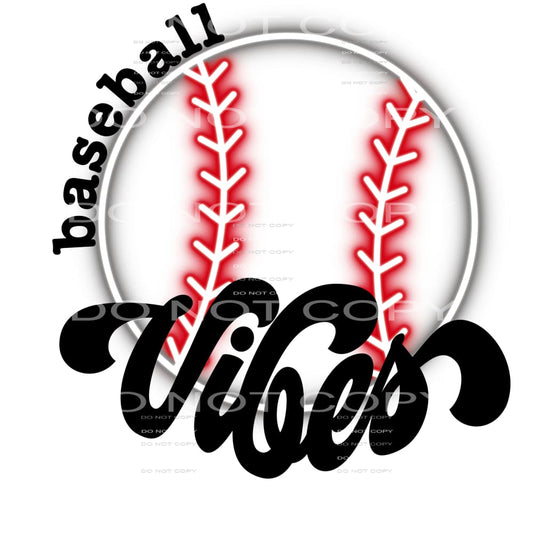 baseball vibes #6443 Sublimation transfers - Heat Transfer