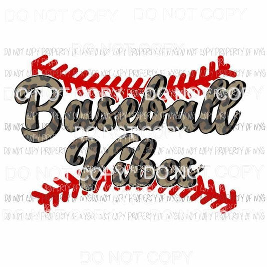 Baseball Vibes leopard Sublimation transfers Heat Transfer