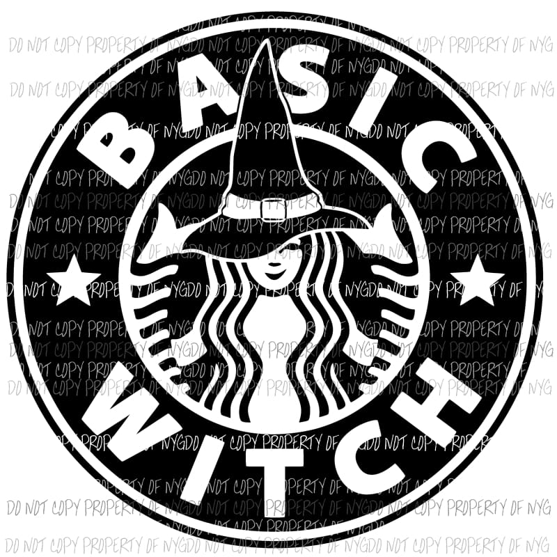 Basic Witch Black starbucks Sublimation transfers Heat Transfer