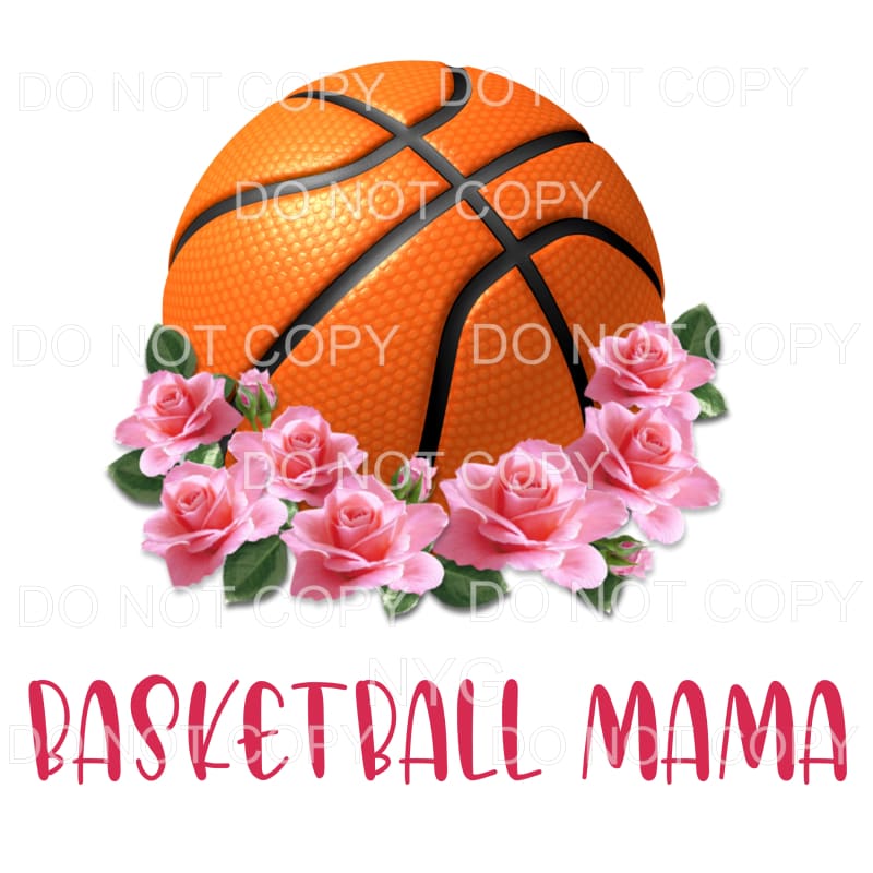 Basketball Mama Pink Flowers Sublimation transfers - Heat 