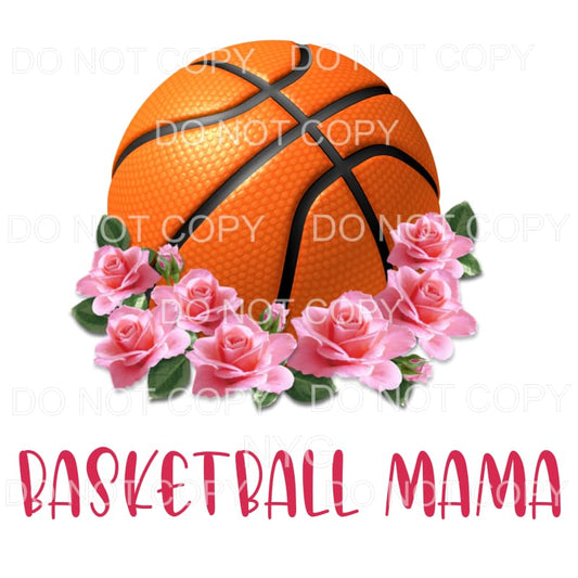 Basketball Mama Pink Flowers Sublimation transfers - Heat 