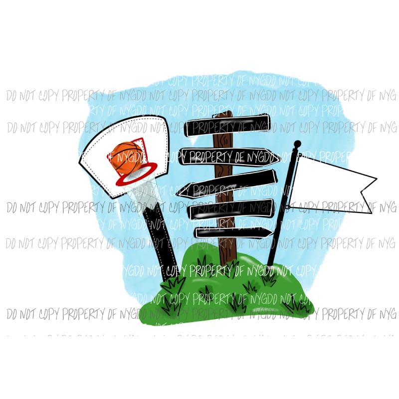 Basketball signs net watercolor Sublimation transfers Heat Transfer