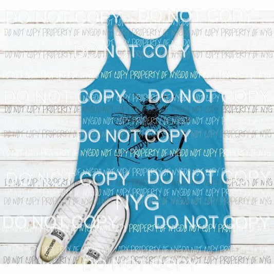 Be Kind Bee Black SCREEN PRINT adult 13x9 inches Heat Transfer