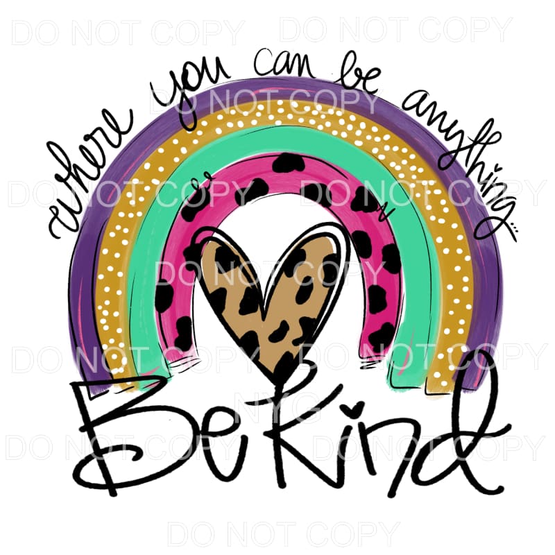 Be Kind Rainbow Leopard Heart Sublimation transfers - Heat 