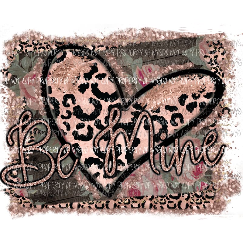 Be Mine #2 heart roses leopard Sublimation transfers Heat Transfer