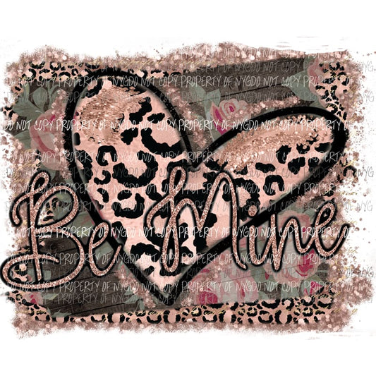 Be Mine #2 heart roses leopard Sublimation transfers Heat Transfer