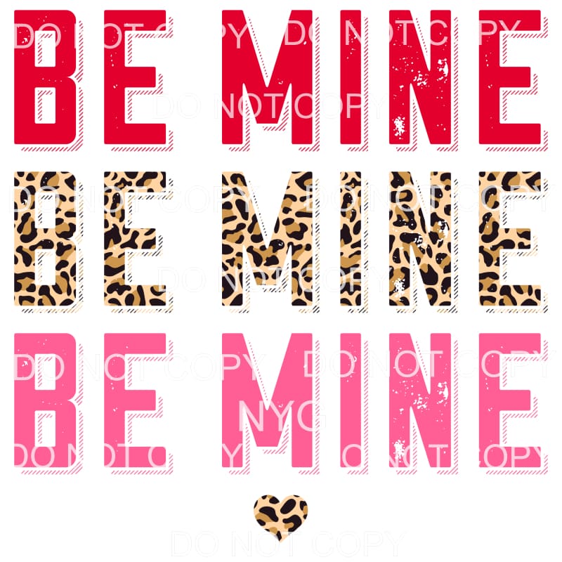 Be Mine Stacked Red Leopard Pink Valentines Day #2208 