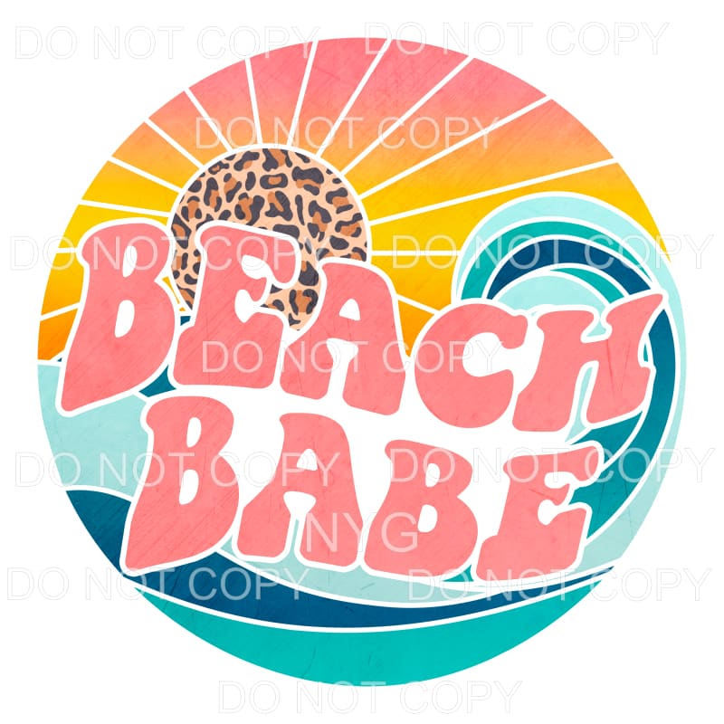 Beach Babe Ocean Leopard Sun Retro Sublimation transfers - 