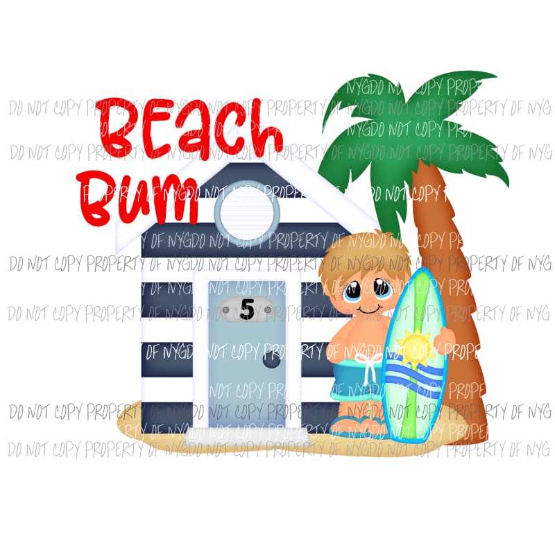 Beach Bum Sublimation transfers Heat Transfer