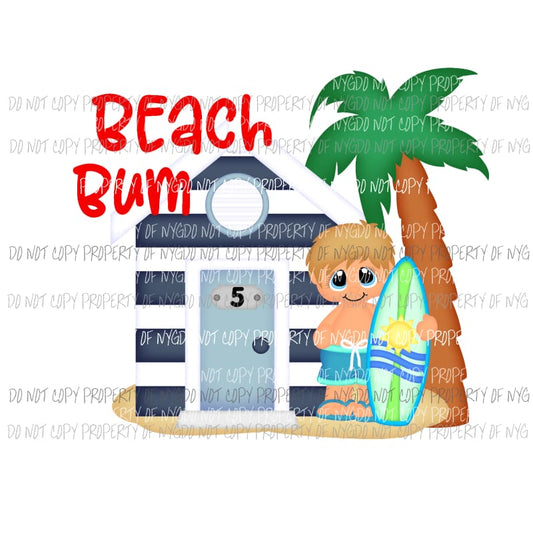 Beach Bum Sublimation transfers Heat Transfer