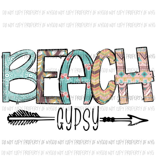 Beach Gypsy Sublimation transfers Heat Transfer